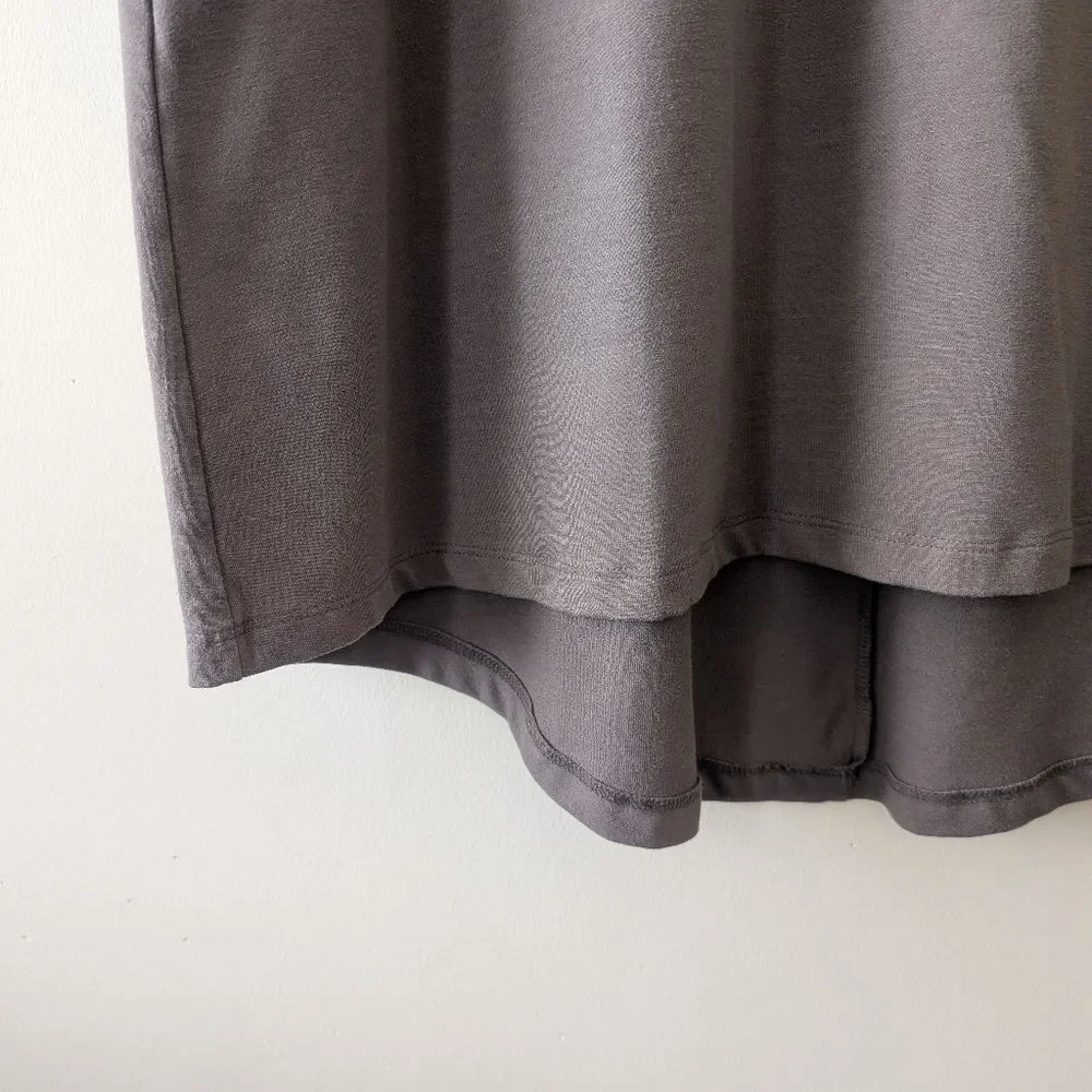 Eddie Bauer Julia Travex Packable Travel Skirt Brown Stretch Knit Knee Size M
